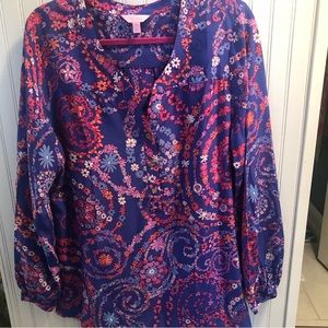 Lilly Pulitzer ELSA XL silk blouse